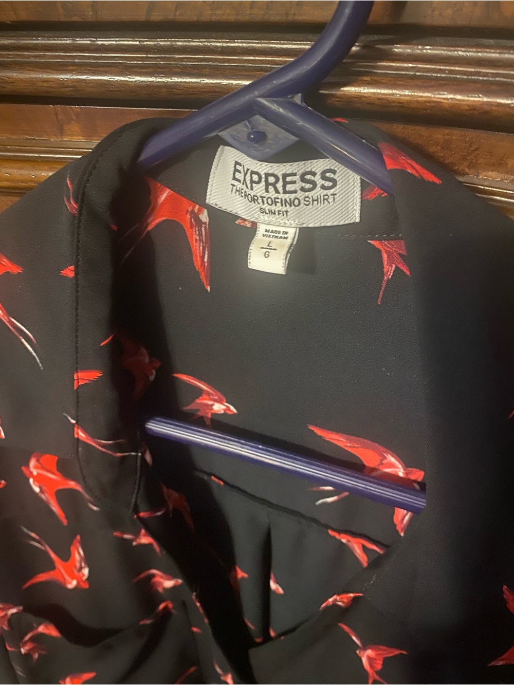 Express red bird print Portofino blouse - Picture 2 of 2